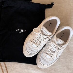 Celine Cream and White Sneakers
